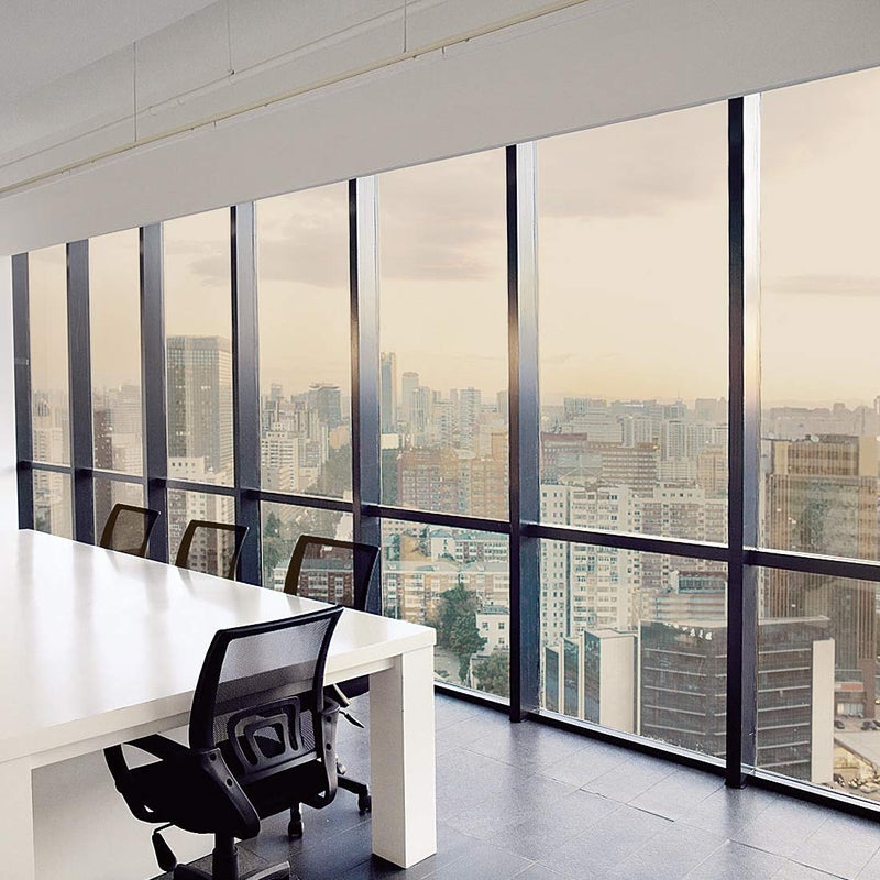 WPCTEV Reflective Window Film Mirror One Way Daytime Privacy Anti UV Static Cling Window Film Removable Decorative Screen Stickers Brown & Silver 6 Mil 35.4 Inch x 6.5 Feet - Image 3